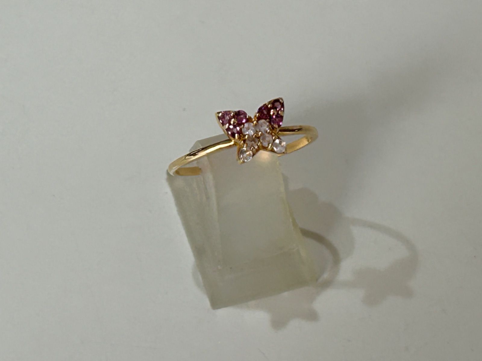 リング K 18 ロードライト ローズクウォーツ 11.5号