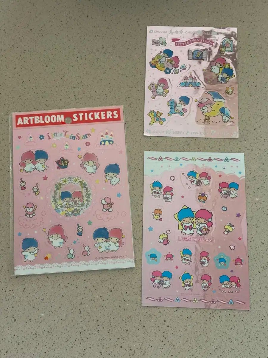 セット サンリオ レトロ文具 リトルツインスターズ キキララ ステッカー