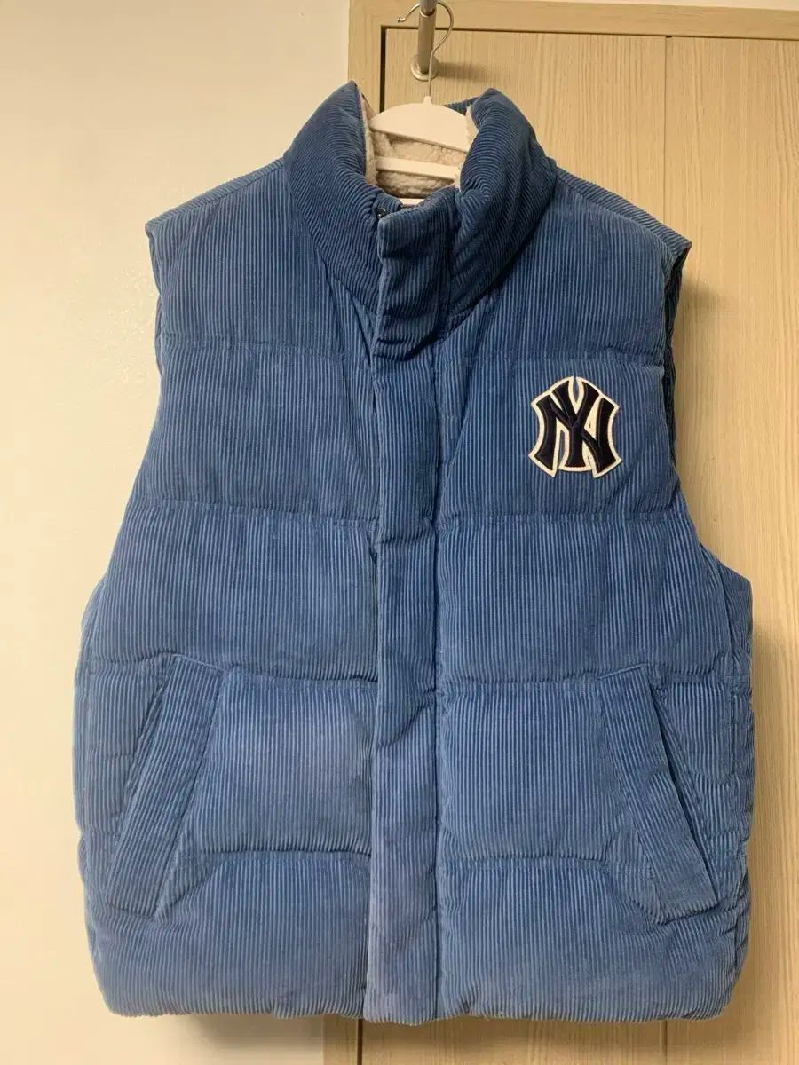 MLB コーデュロイ ダウン ベスト ブルー