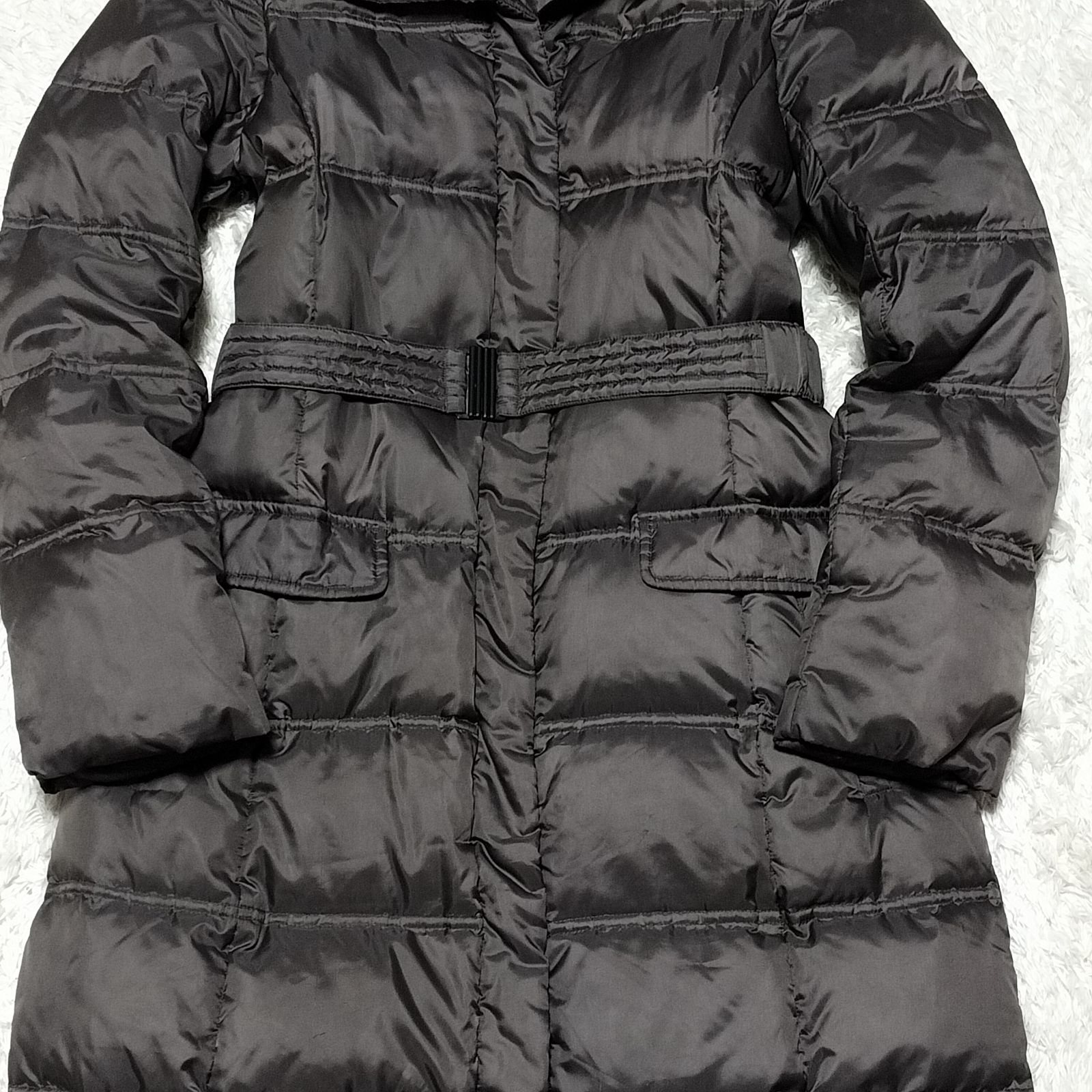 23区 ニジュウサンク スタンドカラー ベルト付き ダウンコート サイズ