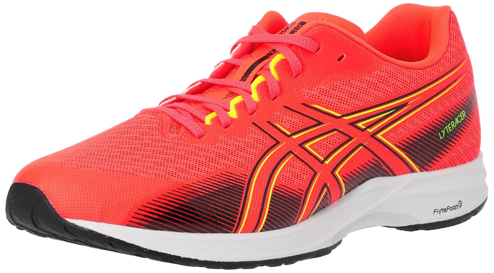 アシックス ランニングシューズ LYTERACER 5 メンズ 600 サンライズレッド ブラック 01 27.5 cm