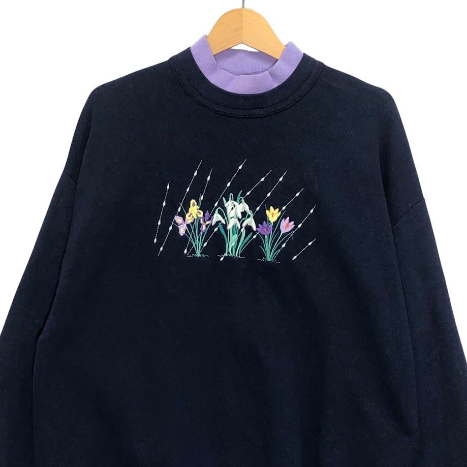 F.C.R.B. スター 刺繍 スウェット　トレーナー　XL　ネイビー　希少 top stitch By MORNING SUN スウェット トレーナー フロント刺繍 USA製