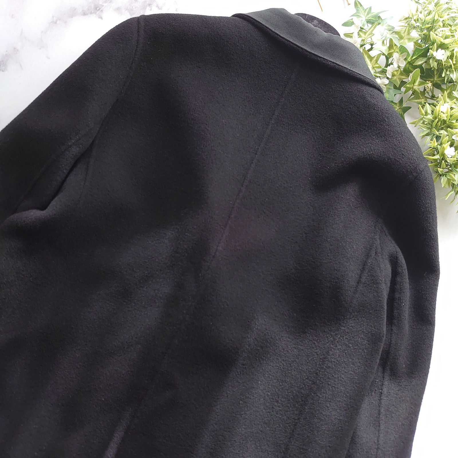 近年 白タグ ヒューゴボス カシミヤ ロングチェスターコート ダブル L