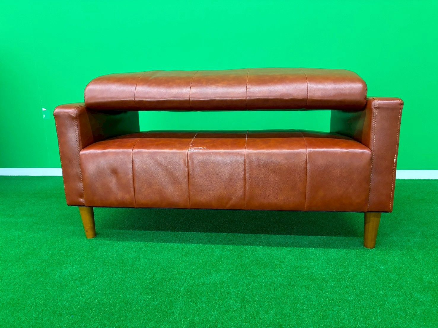 在庫残り１品 ２人掛けＰＶＣレザーソファー