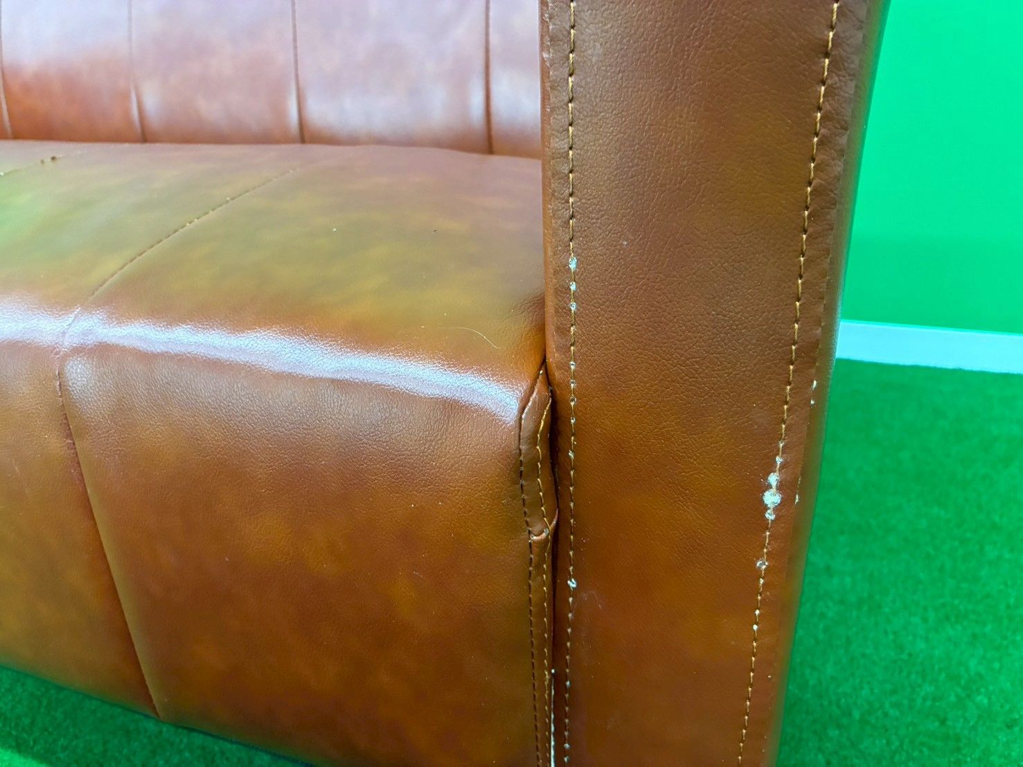  在庫残り１品 ２人掛けＰＶＣレザーソファー リネン北欧 2人掛け 3人掛けソファ ソファ ソファベッド