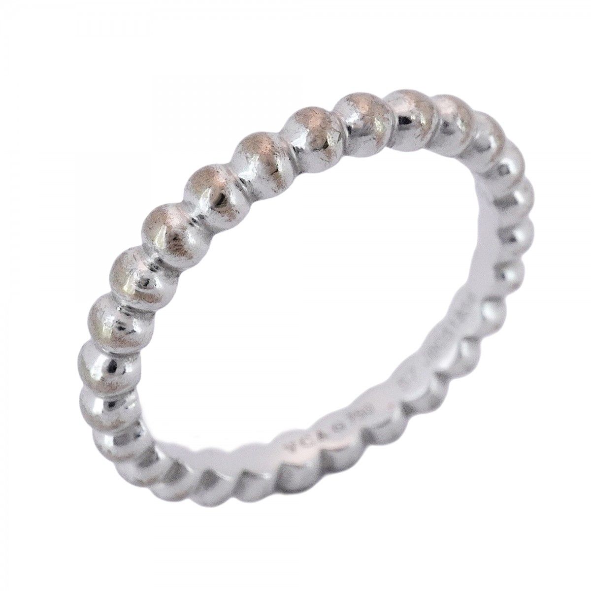 5job0041 ヴァンクリーフ＆アーペル リング ペルレ K18WG ホワイトゴールド ＃57 メンズ