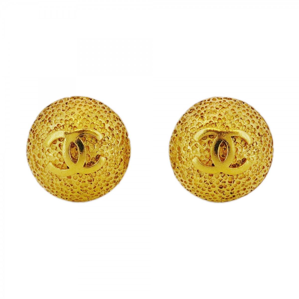 5job0046 シャネル イヤリング ヴィンテージ ココマーク 丸型 サークル GPメッキ ゴールド レディース