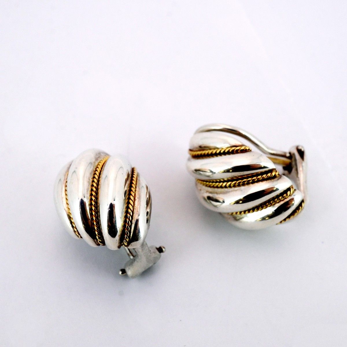 5 job 0065 ティファニー イヤリング ツイスト ロープ K 18 YG イエローゴールド シルバー925 レディース