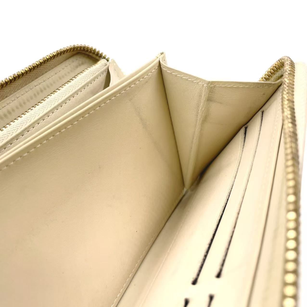  LOUIS VUITTON ジッピー ラウンドファスナー エナメルレザー イエロー 財布 ゴールド M 90142 長財布 小物