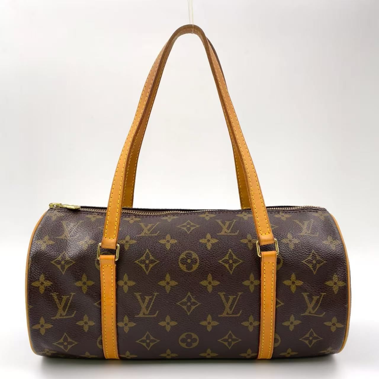 LOUIS VUITTON パピヨン26 モノグラム モノグラム レザー×PVC ブラウン