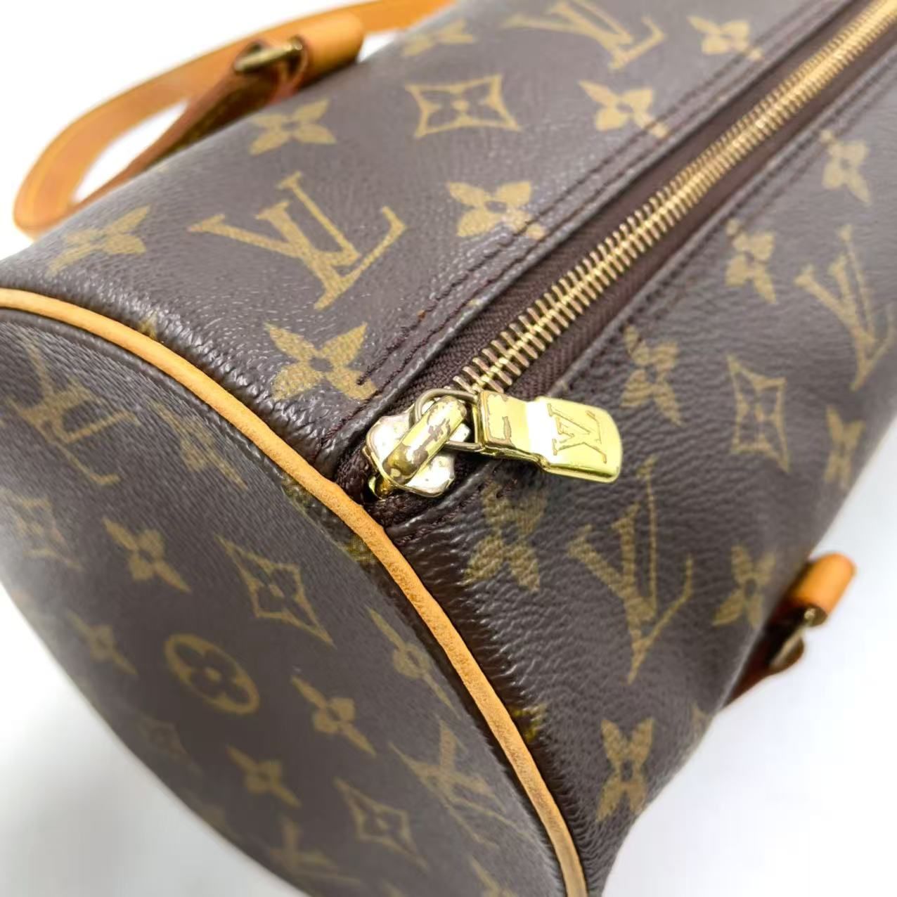 LOUIS VUITTON パピヨン26 モノグラム モノグラム レザー×PVC ブラウン