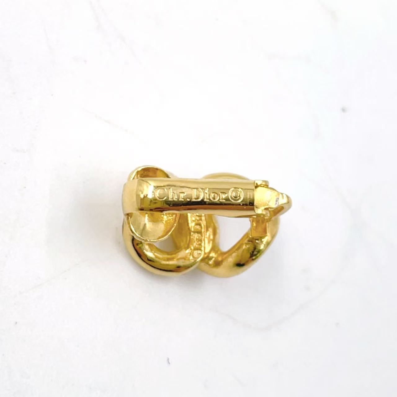  Christian Dior ラインストーン ツイスト GP ゴールド イヤリング イヤリング アクセサリー