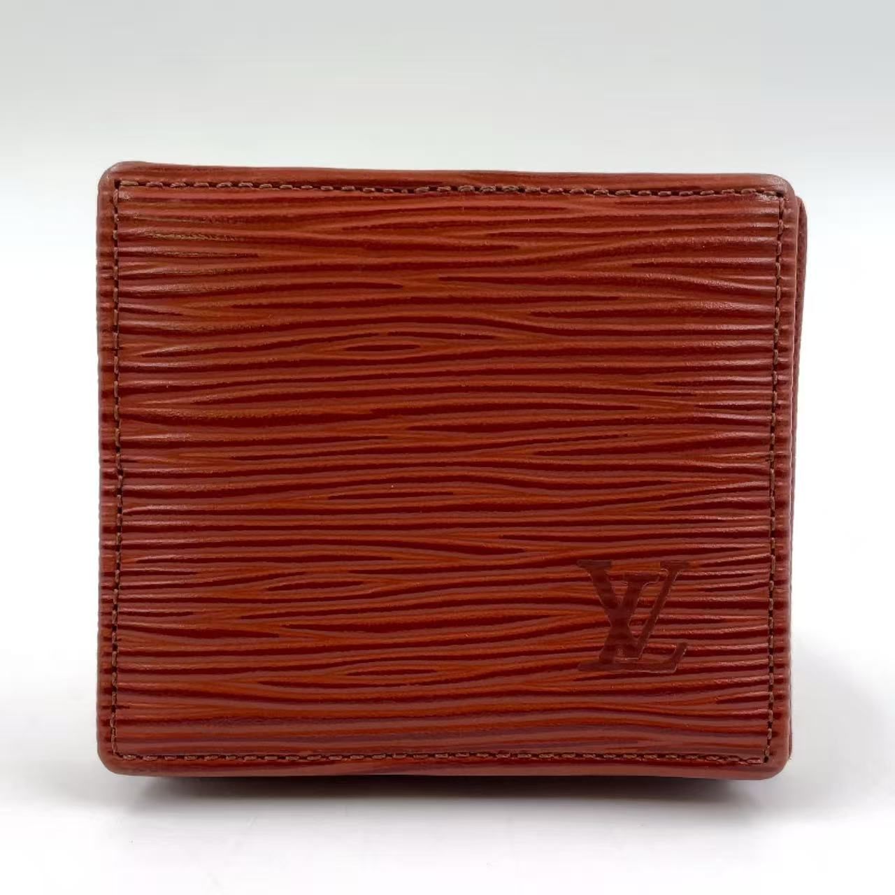 LOUIS VUITTON エピ ポルトモネ ボワット レザー ブラウン コインケース ゴールド M63693