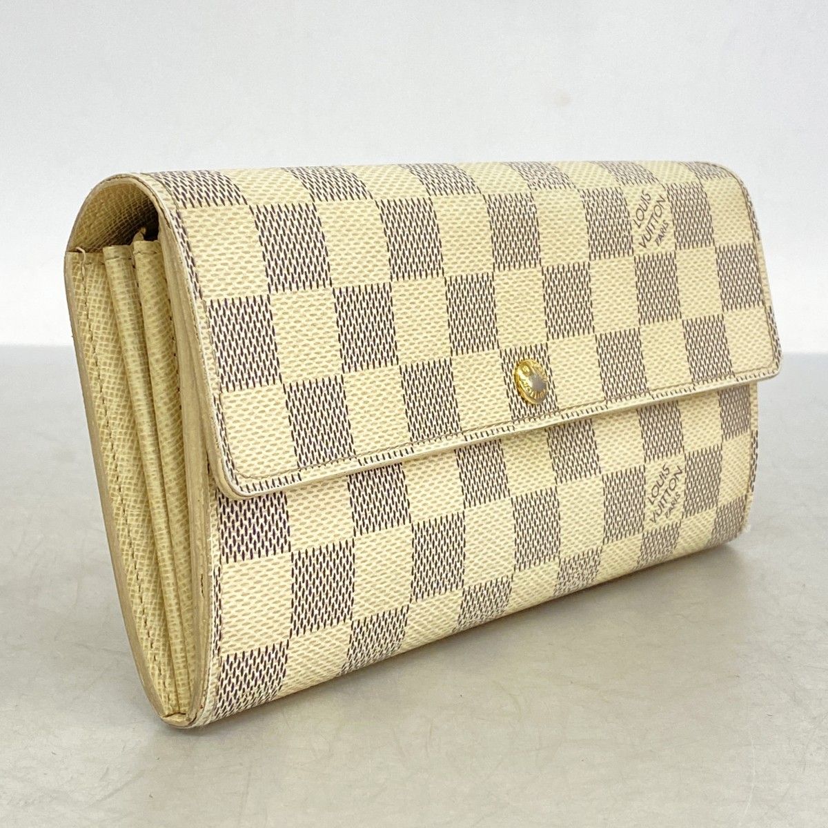 5 oc 2267-h ルイヴィトン 長財布 ダミエ アズール ポルトフォイユサラ N 61735 ホワイト レディース