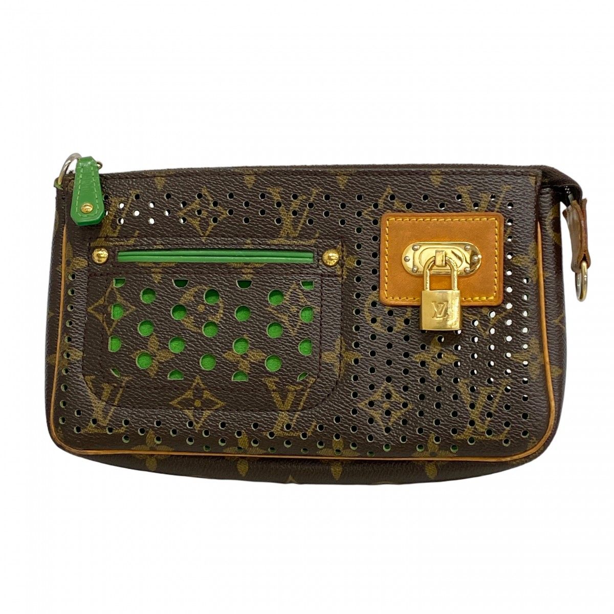 5oc2280 ルイヴィトン ポーチ モノグラム ペルフォ ポシェットアクセソワール M95184 ヴェール レディース