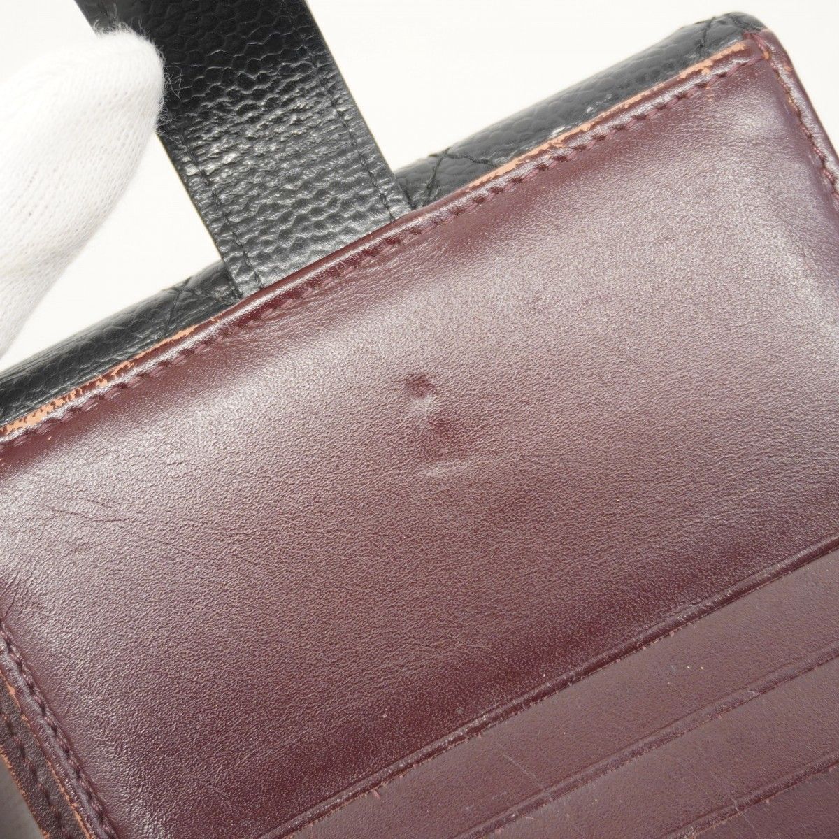  5 oc 2481 シャネル 財布 マトラッセ キャビアスキン ブラック ゴールド金具 レディース その他 小物