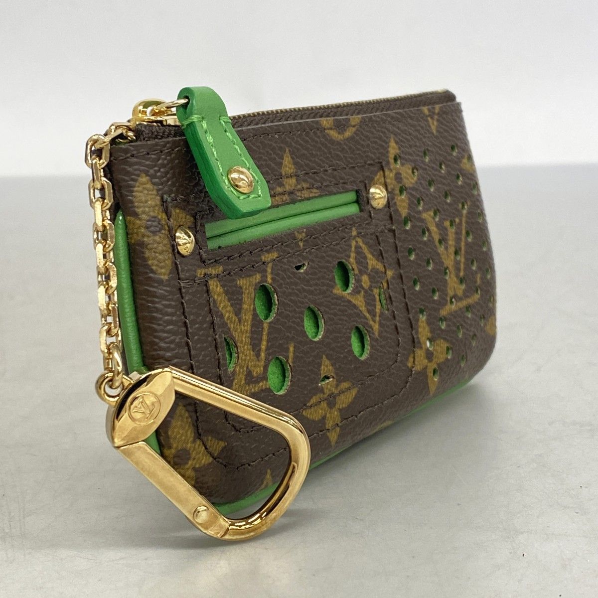 5 oc 2506 ルイヴィトン コインケース モノグラムペルフォ ポシェットクレ M 95186 ヴェール レディース