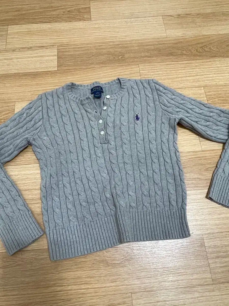 ポロラルフローレン ヴィンテージ ケーブルニット グレー