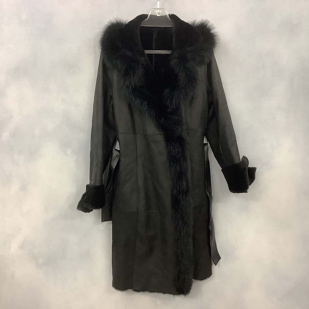 MORPHEUS 銀座マギー ムートンコート 羊革 ブルーフォックスファー