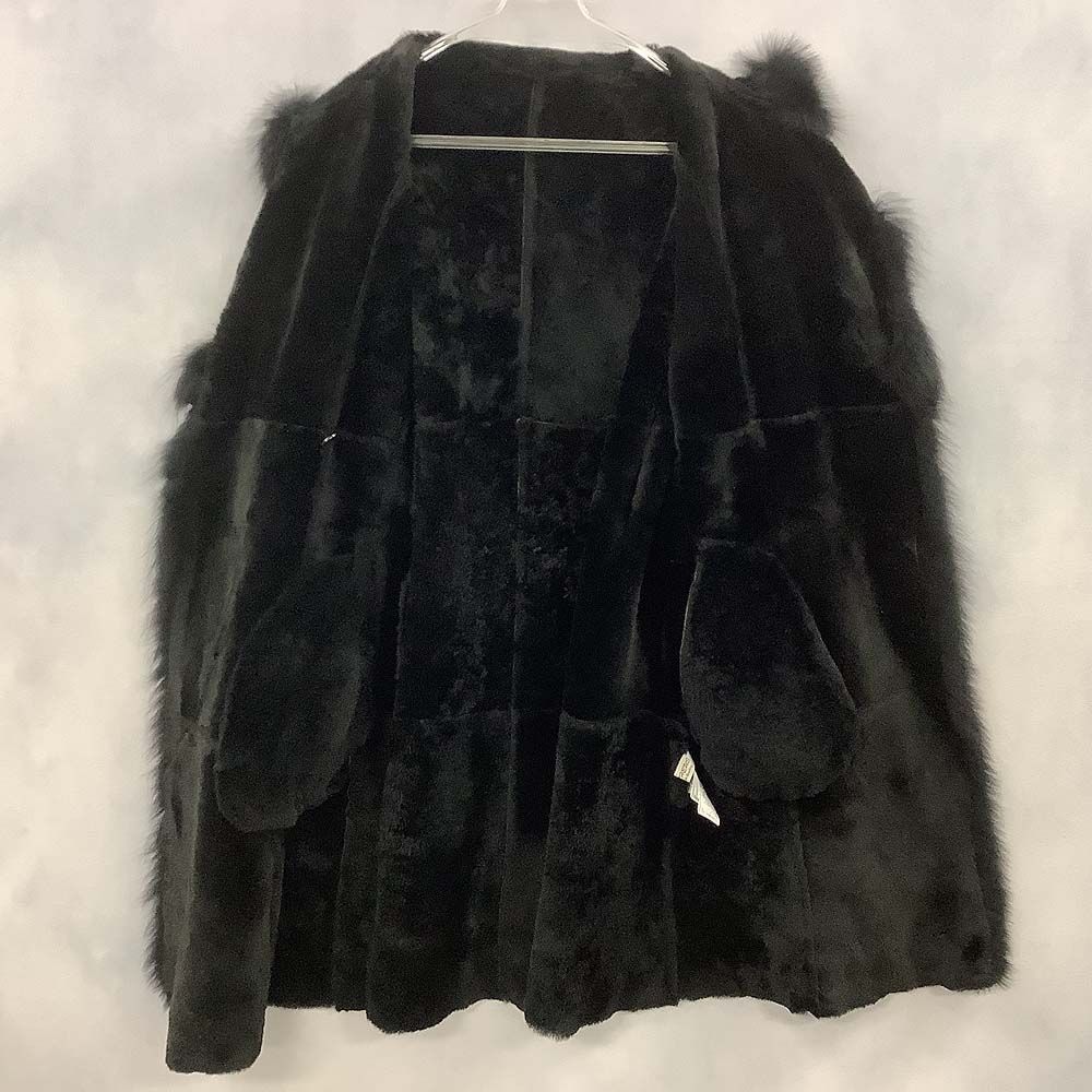 MORPHEUS 銀座マギー ムートンコート 羊革 ブルーフォックスファー