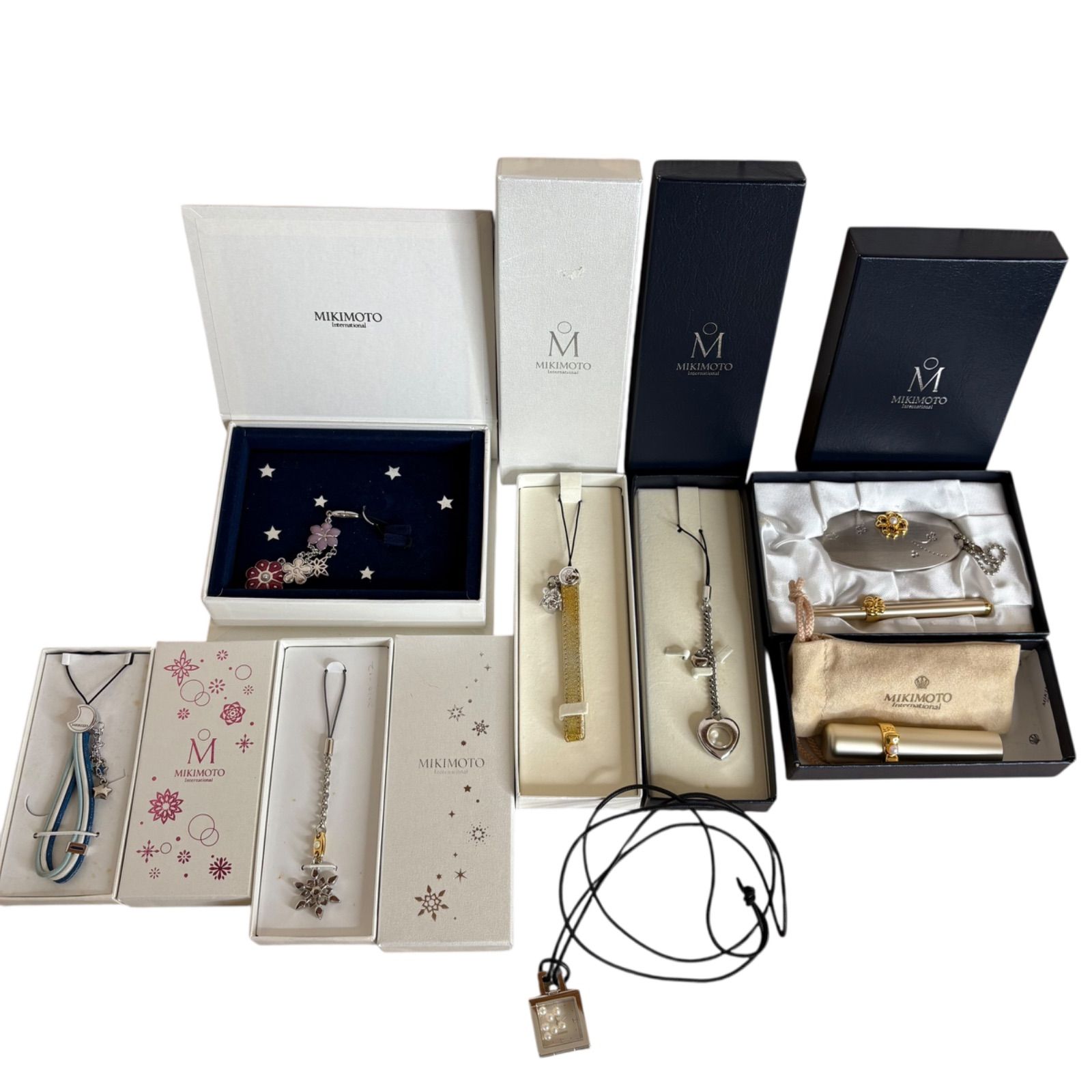 MIKIMOTO ミキモトペンダントウォッチ リップブラシ&ミラー セット キーホルダー ストラップ