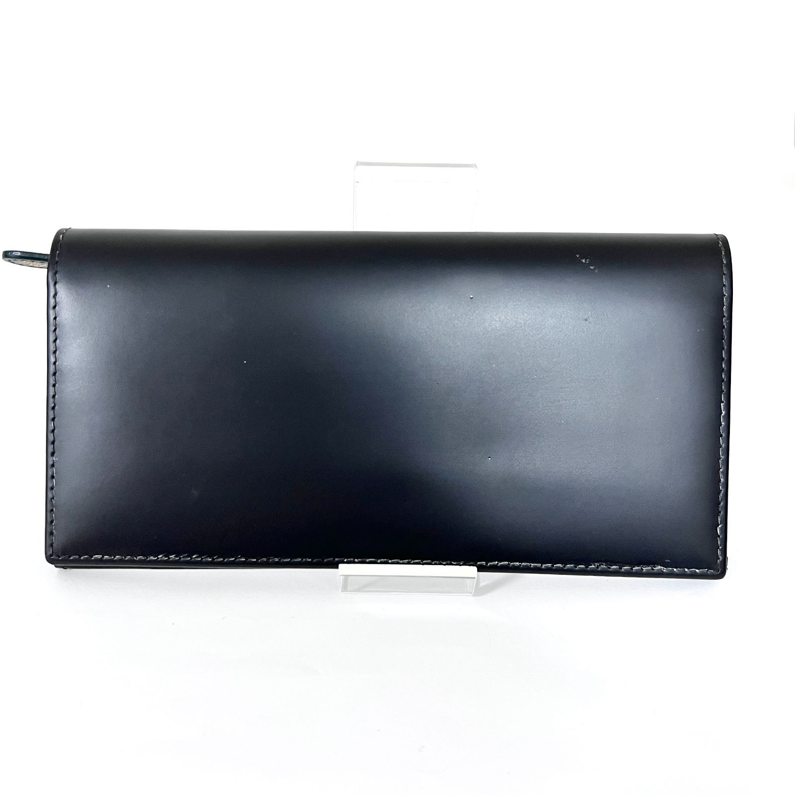 SD3842 ETTINGER エッティンガー ブライドルレザー 二つ折り長財布 ブラック×グリーン