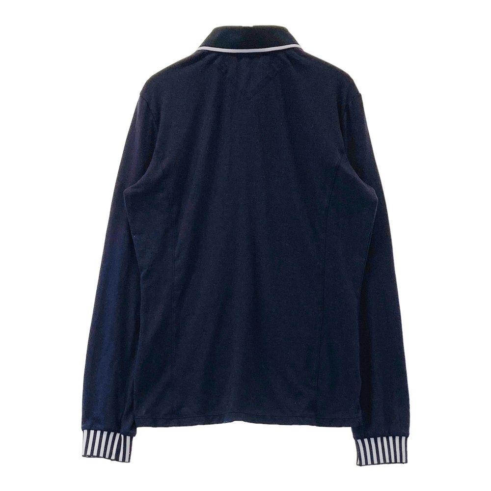 サイズ：M AND PER SE アンパスィ 長袖ポロシャツ ネイビー系