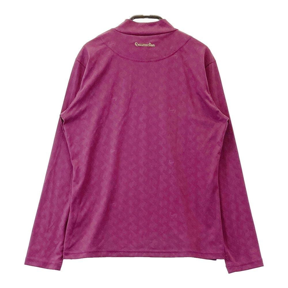 サイズ S レザレクション 長袖モックネックTシャツ パープル系 ゴルフウェア レディース ストスト