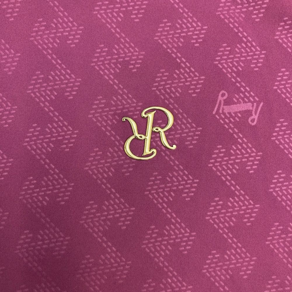  サイズ S レザレクション 長袖モックネックTシャツ パープル系 ゴルフウェア レディース ストスト シャツ レディースウェア