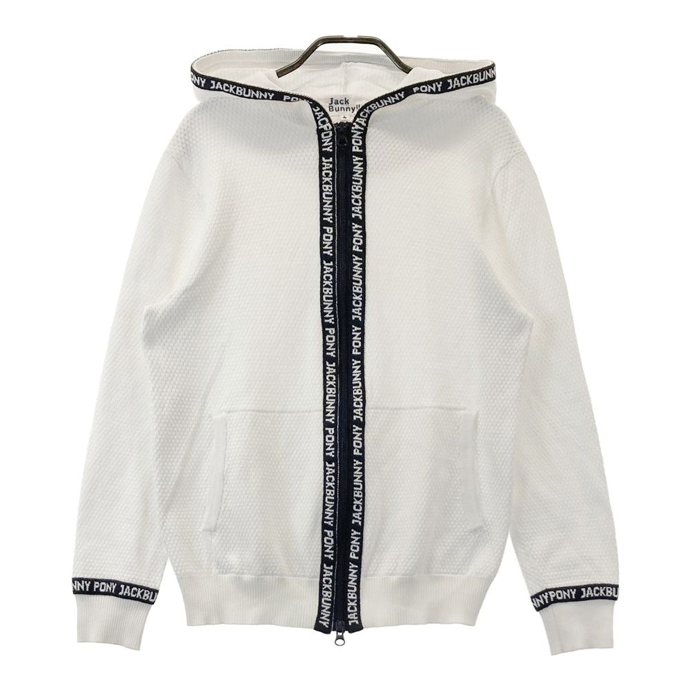 ジャックバニー ダブルジップ ニット ジャケット 裏地付 ホワイト サイズ4 サイズ：4 JACK BUNNY ジャックバニー フード付 ニット ジップ