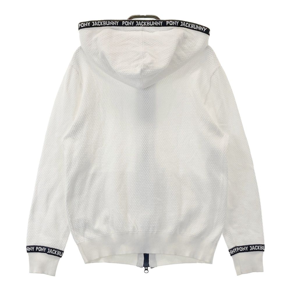 ジャックバニー ダブルジップ ニット ジャケット 裏地付 ホワイト サイズ4 サイズ：4 JACK BUNNY ジャックバニー フード付 ニット ジップ