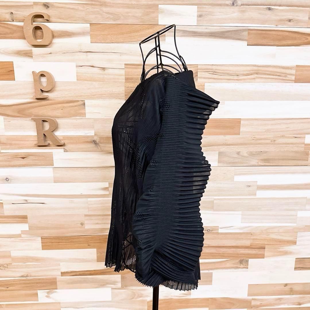 希少【イッセイミヤケ】プリーツ 透け感 シアー メッシュ 変形