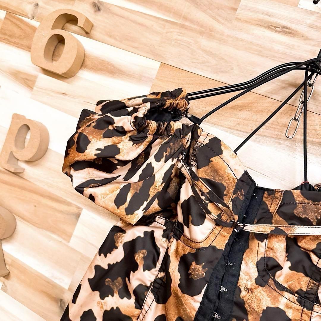 豹柄レオパード オフショルダー