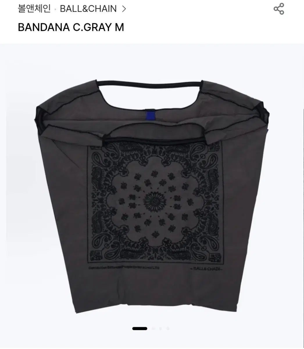 ボールアンドチェーン バンダナ Mサイズ チャコールグレー