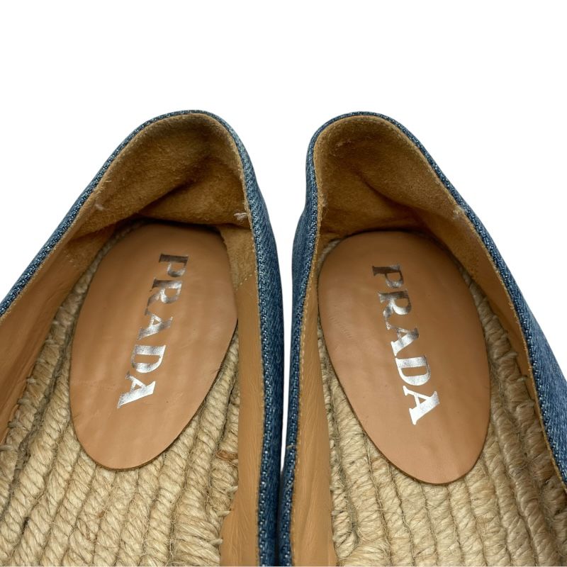  プラダ PRADA ロゴデニムエスパドリーユスリッポン 1 S 052 M ブルー レディース スリッポン その他 靴