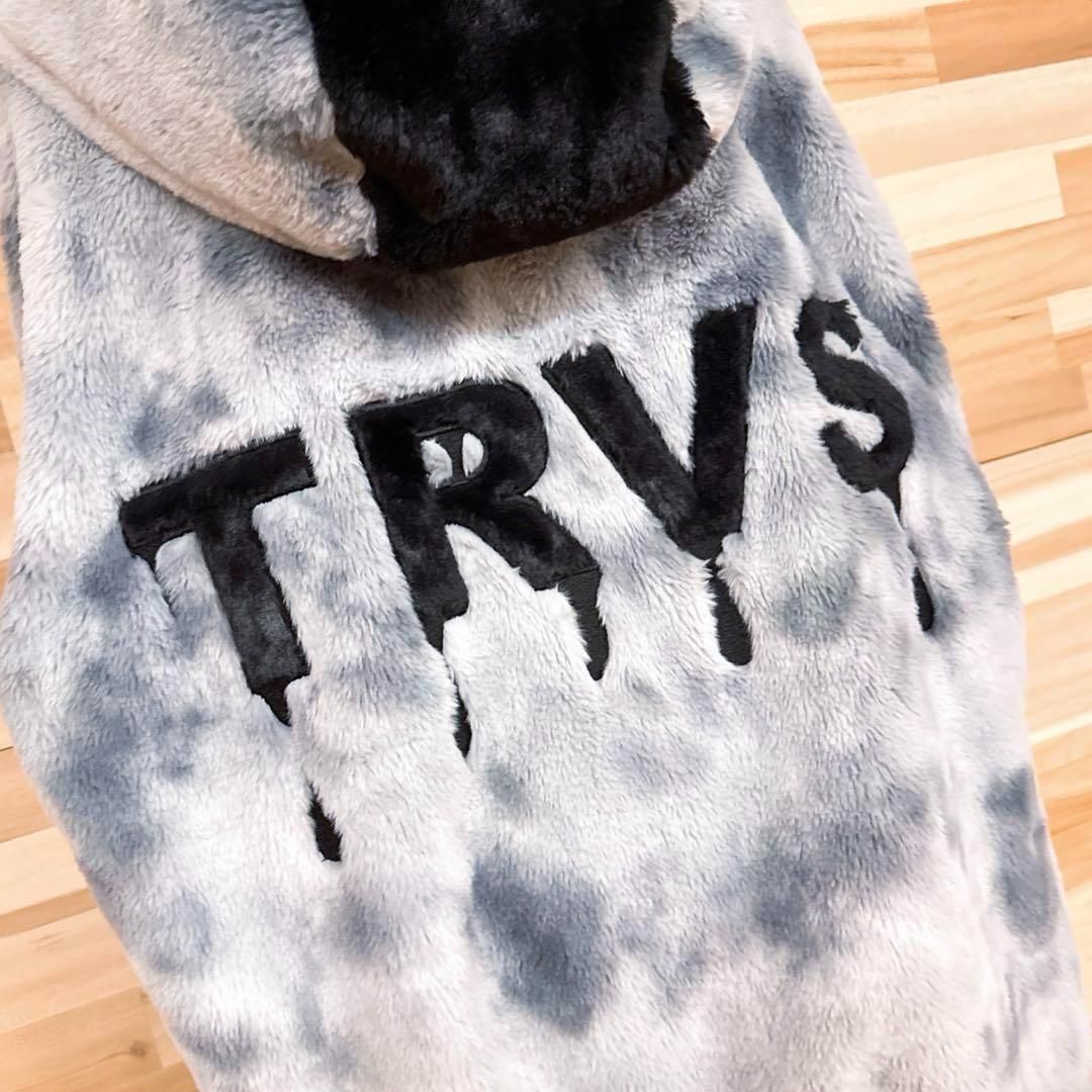 【トラバストーキョー】ドリップ ボリューム ファー ブルゾン TRVS グレー トラバストーキョー】ドリップ ボリューム ファー ブルゾン TRVS