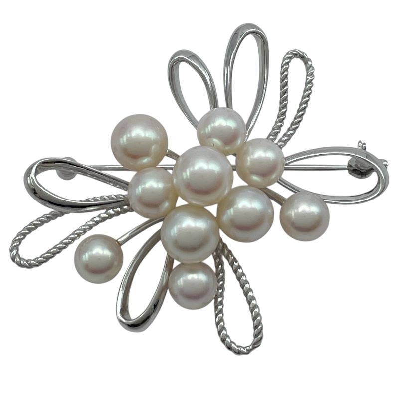 ミキモト MIKIMOTO ブローチ ホワイトゴールド K14WG ジュエリー