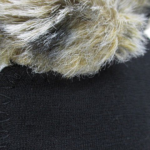  イタリヤ 伊太利屋 ロングカーディガン コーディガン パーカー 11 黒系 ブラック ジップアップ ラインストーン プリント 毛 ウール カーディガン ボレロ アンサンブル トップス