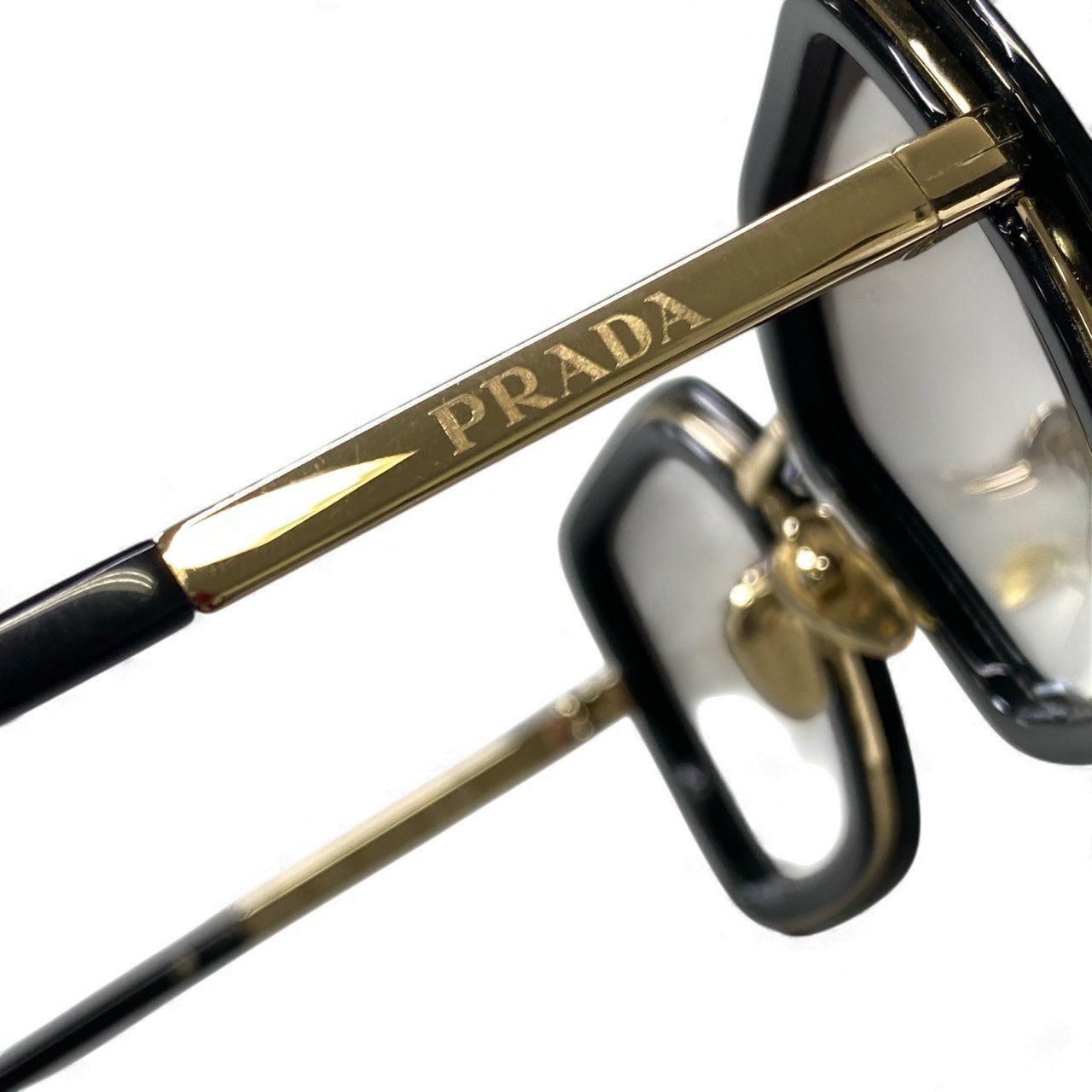  k 16 PRADA プラダ サングラス SPR 53 Y 21 ブラック ゴールド オクタゴン 六角形 アイウェア メガネ 眼鏡t 18 r サングラス 小物