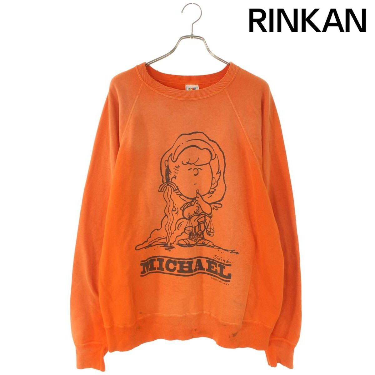 極美品　セントマイケル スウェット SM-A23-0000-023 セントマイケル SM-A23-0000-023 エイジング加工クルーネック