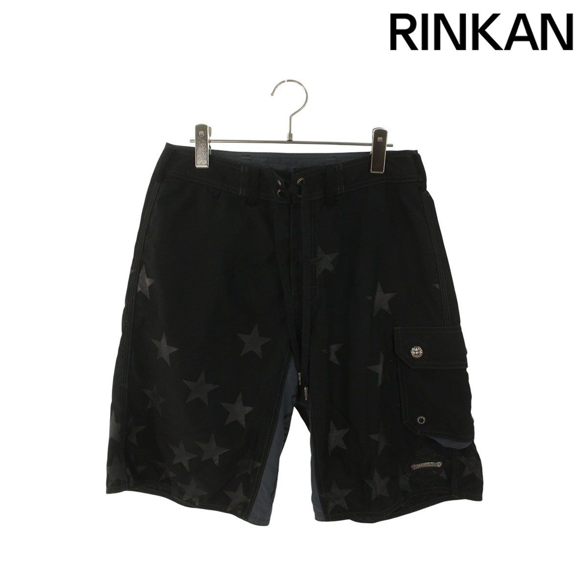 クロムハーツ SWIM PANTS CRS BTN CHプラスレザーパッチラベル付きハーフパンツ メンズ 30インチ