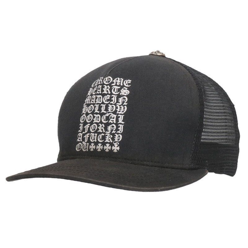 クロムハーツ TRUCKER CAP トラッカーキャップ フォントプリントク ロスボール付メッシュ帽子 メンズ ONE SIZE
