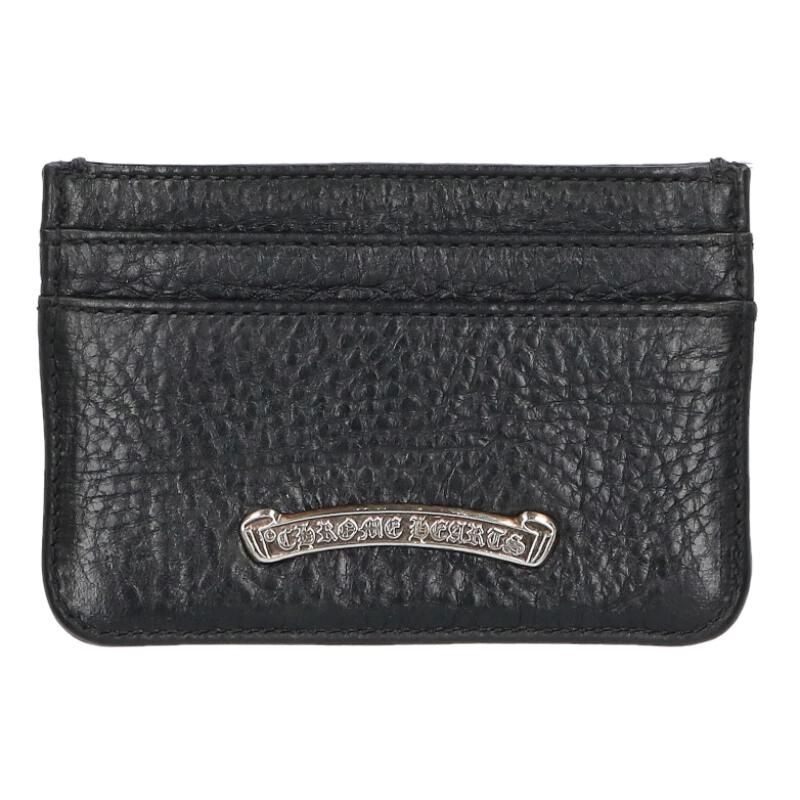 クロムハーツ DOUBLE SIDE ダブルサイド スクロールラベル付レザーカードケース メンズ