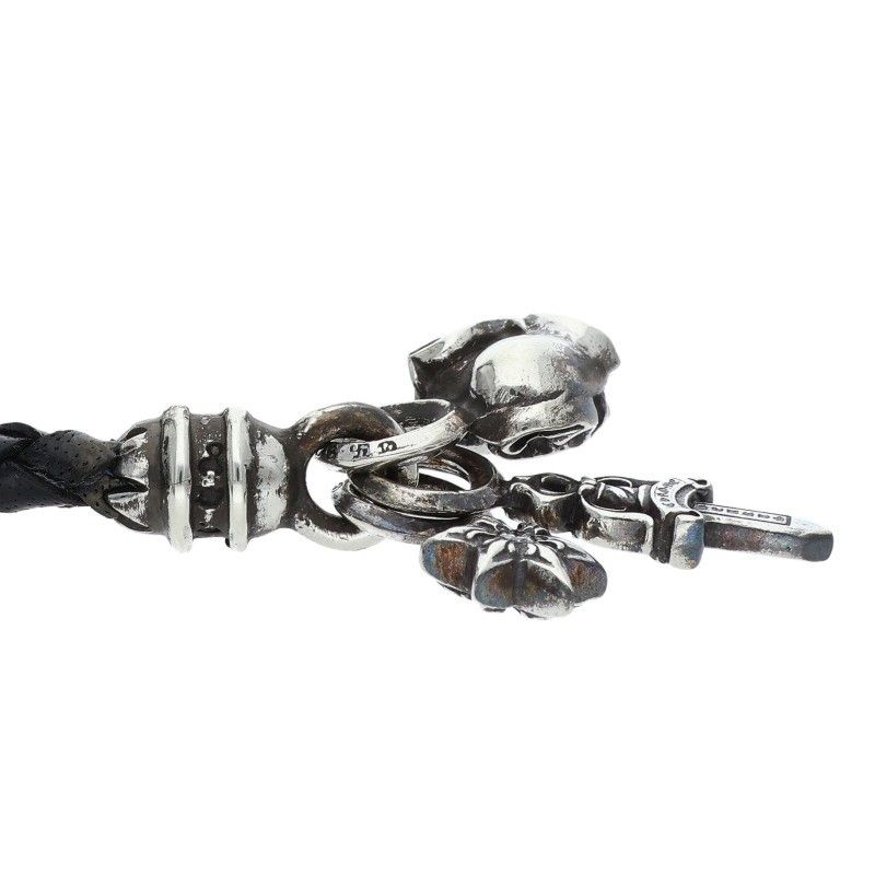 クロムハーツ PHONE STRAP 1ダイヤ/レザー携帯ストラップ メンズ