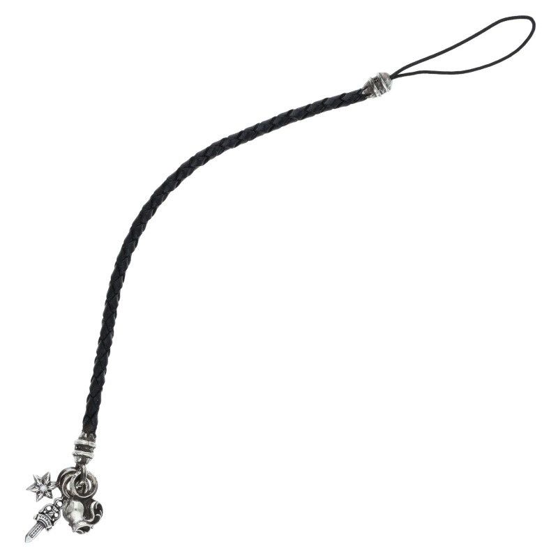 クロムハーツ PHONE STRAP 1ダイヤ/レザー携帯ストラップ メンズ