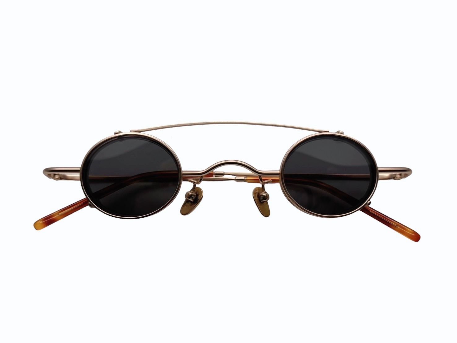 FUJIYAMA MEGANE 富士山眼鏡 サングラス FJG0010 ゴールド ブラウン サイズ33◻︎50 4b008092