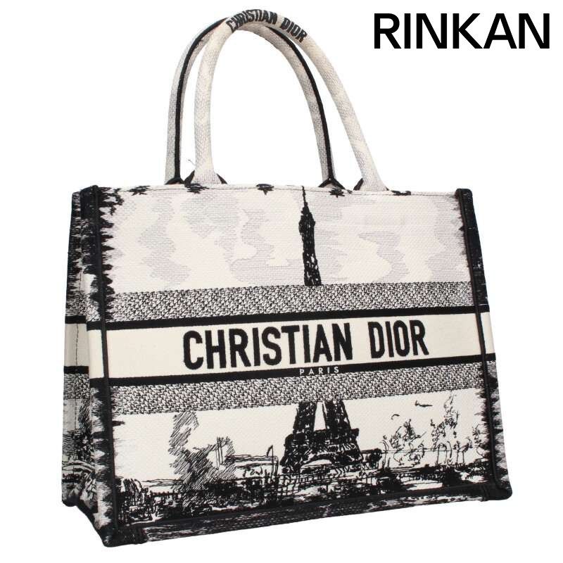 クリスチャンディオール BOOK TOTE ブックトート エッフェル塔刺繍ハンドバッグ メンズ ー
