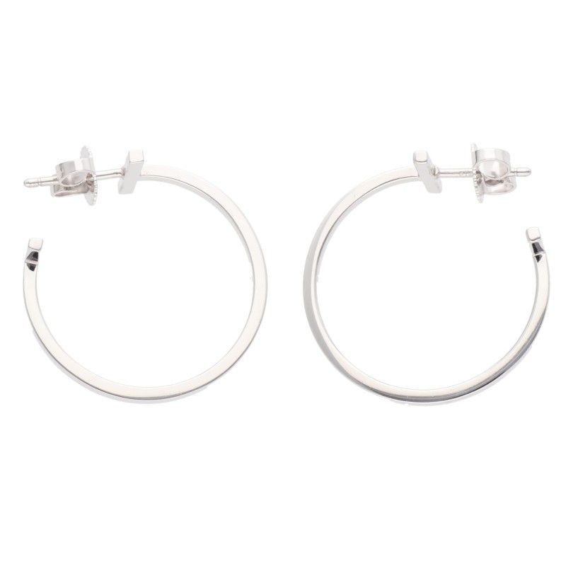 ティファニー Tワイヤーミディアム K18WGフープピアス レディース M