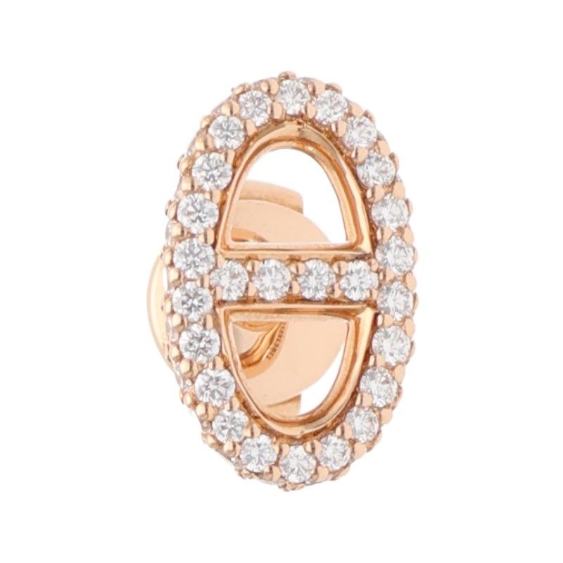 美品！エルメスシェーヌダンクル ニューファランドールダイヤモンドピアスK18PG 中古] エルメス シェーヌダンクル ニューファランドール H221514B00