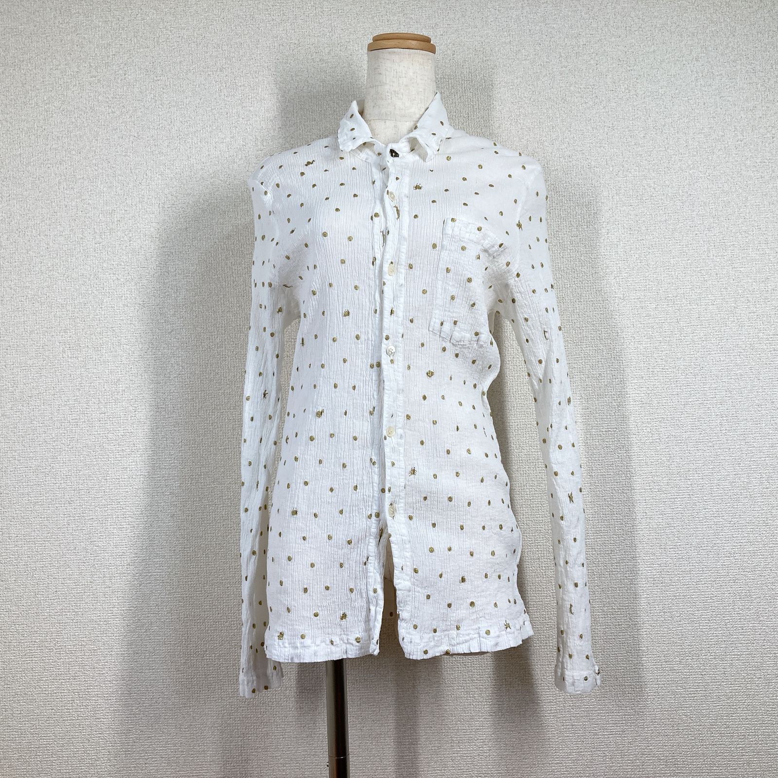 ツモリチサト　ブラウスカットソー ツモリチサト】ブラウス シャツ 白 2 クレープ クレプリ シワ加工 しぼ